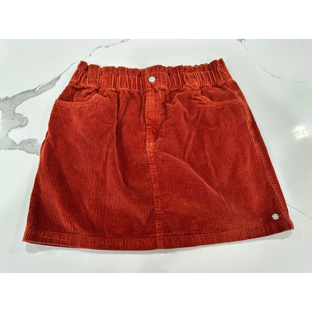 Roxy‎ Corduroy Elastic Waist Mini Skirt Rust Orange XL